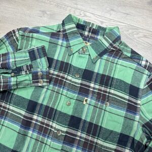 Buffalo Jackson Trading Co Mint Green Flannel Shirt Men's Sz S Outdoor Hike